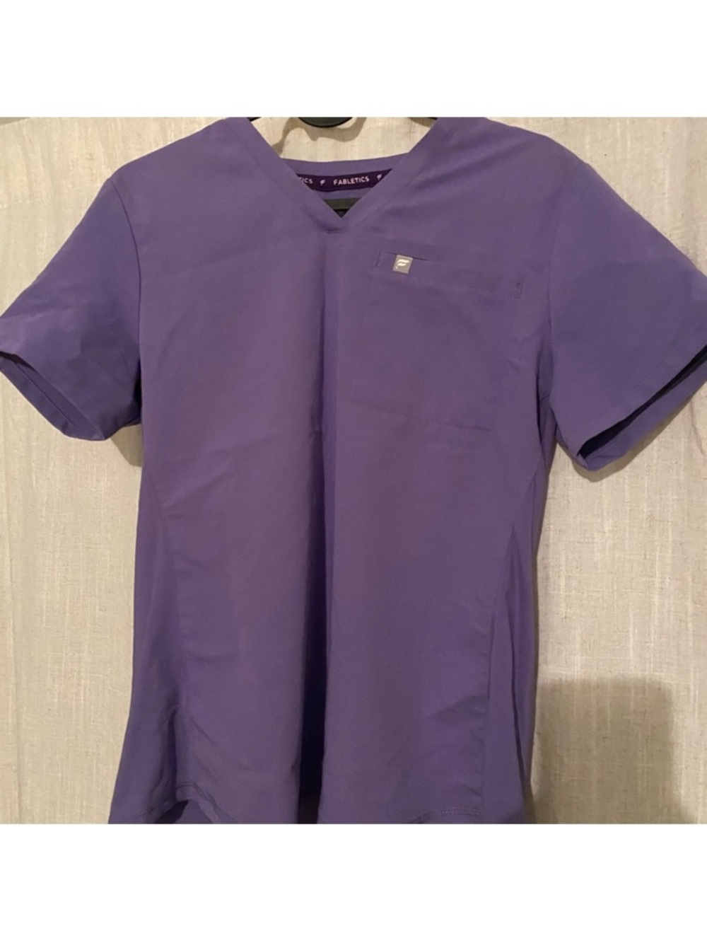 Fabletics Purple V-Neck Short Sleeve Top